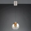 LED Pendelleuchte höhenverstellbar 1-flammig mit Glaskugel Bernstein, Ø 25cm
