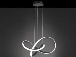 LED Pendelleuchte INDIGO in Schwarz geschwungen, Ø 55cm