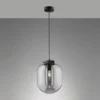 LED Pendelleuchte Industrial einflammig Rauchglas - Glaskugel, Ø 18cm