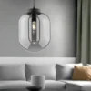 LED Pendelleuchte Industrial 1-flammig Rauchglas Glaskugel, Ø 24cm