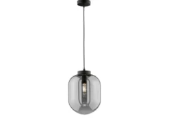 LED Pendelleuchte Industrial 1-flammig Rauchglas Glaskugel, Ø 24cm