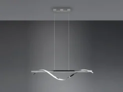 LED Pendelleuchte ISABEL Spirale in Chrom, 3 Stufen Dimmer, Breite 100cm