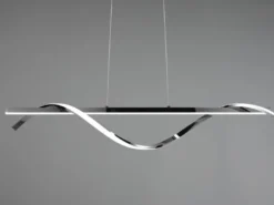 LED Pendelleuchte ISABEL Spirale in Chrom, 3 Stufen Dimmer, Breite 100cm