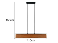 LED Pendelleuchte KALEA aus Naturholz dimmbar, Breite 110cm