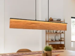 LED Pendelleuchte KALEA aus Naturholz dimmbar, Breite 110cm