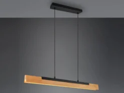LED Pendelleuchte KERALA dimmbar Holzbrett naturbelassen, Breite 90cm