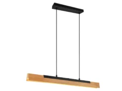 LED Pendelleuchte KERALA dimmbar Holzbrett naturbelassen, Breite 90cm