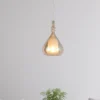 LED Pendelleuchte klein 1-flammig mit Glasschirm Bernsteinfarbig, Ø 16cm
