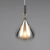 LED Pendelleuchte klein 1-flammig mit Rauchglas Chrom verspiegelt, Ø 16cm