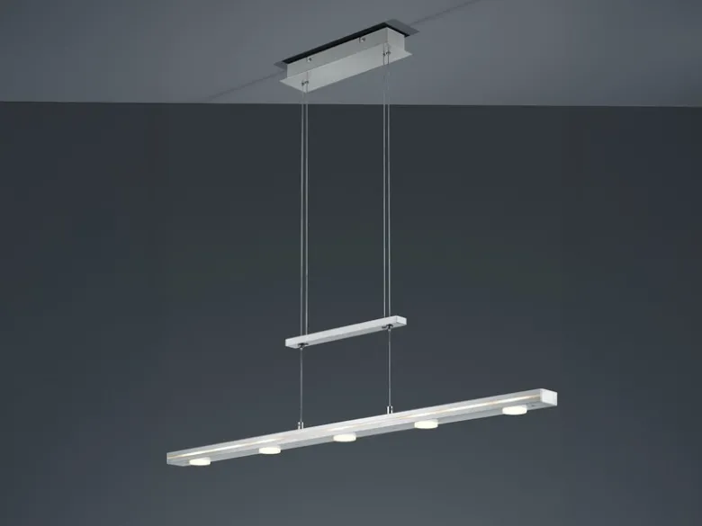 LED Pendelleuchte LACAL Silber dimmbar & höhenverstellbar, Breite 100cm