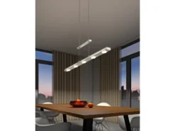 LED Pendelleuchte LACAL Silber dimmbar & höhenverstellbar, Breite 100cm
