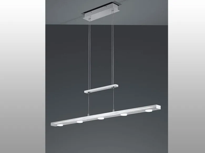 LED Pendelleuchte LACAL Silber dimmbar & höhenverstellbar, Breite 100cm