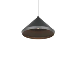 LED Pendelleuchte LAGUNA 1-flammig, höhenverstellbar, Schwarz Ø 18cm