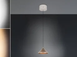 LED Pendelleuchte LAGUNA 1-flammig, höhenverstellbar, Coffee Ø 18cm