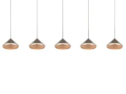 LED Pendelleuchte LAGUNA 5-flammig, höhenverstellbar, Coffee, Breite 123cm