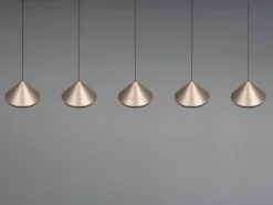LED Pendelleuchte LAGUNA 5-flammig, höhenverstellbar, Coffee, Breite 123cm