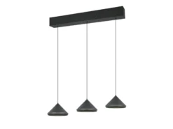 LED Pendelleuchte LAGUNA 3-flammig, höhenverstellbar, Schwarz, Breite 70cm