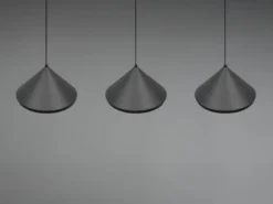 LED Pendelleuchte LAGUNA 3-flammig, höhenverstellbar, Schwarz, Breite 70cm