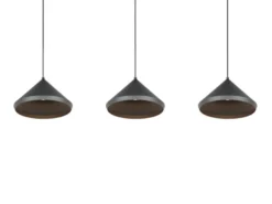 LED Pendelleuchte LAGUNA 3-flammig, höhenverstellbar, Schwarz, Breite 70cm