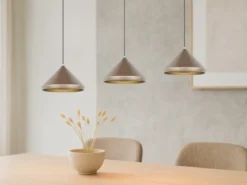 LED Pendelleuchte LAGUNA 3-flammig, höhenverstellbar, Coffee, Breite 70cm