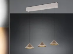 LED Pendelleuchte LAGUNA 3-flammig, höhenverstellbar, Coffee, Breite 70cm