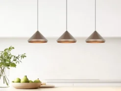 LED Pendelleuchte LAGUNA 3-flammig, höhenverstellbar, Coffee, Breite 70cm