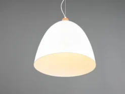 LED Pendelleuchte Lampenschirm Metall/Holz Weiß dimmbar, Ø 40cm