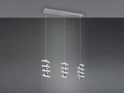 LED Pendelleuchte LAOLA in 3 Stufen dimmbar Silber Chrom, Breite 62cm
