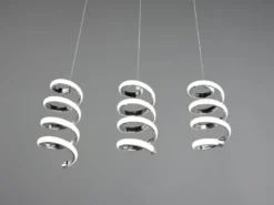 LED Pendelleuchte LAOLA in 3 Stufen dimmbar Silber Chrom, Breite 62cm