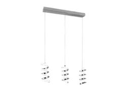 LED Pendelleuchte LAOLA in 3 Stufen dimmbar Silber Chrom, Breite 62cm