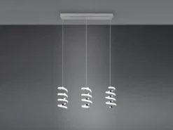 LED Pendelleuchte LAOLA in 3 Stufen dimmbar Silber Chrom, Breite 62cm