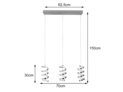 LED Pendelleuchte LAOLA in 3 Stufen dimmbar Silber Chrom, Breite 62cm
