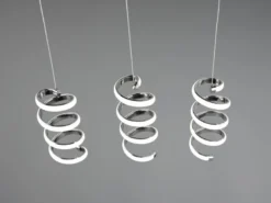 LED Pendelleuchte LAOLA in 3 Stufen dimmbar Silber Chrom, Breite 62cm