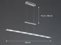 LED Pendelleuchte LARGO dimmbar & höhenverstellbar, Breite 135 cm
