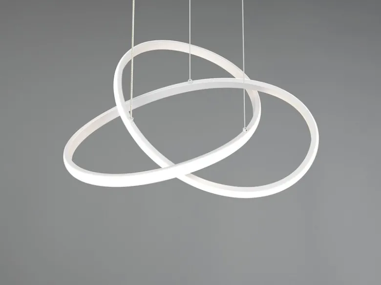 LED Pendelleuchte MANSA Weiß mit Metall Spiralschirm, Neutralweiß 4000K, Ø 50cm