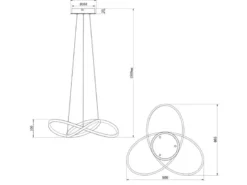 LED Pendelleuchte MANSA Weiß mit Metall Spiralschirm, Neutralweiß 4000K, Ø 50cm