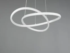LED Pendelleuchte MANSA Weiß mit Metall Spiralschirm, Neutralweiß 4000K, Ø 50cm