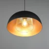 LED Pendelleuchte Metall Schwarz Gold mit Drahtgeflecht, Ø 35cm
