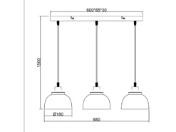 LED Pendelleuchte Metall Schwarz Gold mit Drahtgeflecht, Breite 68cm