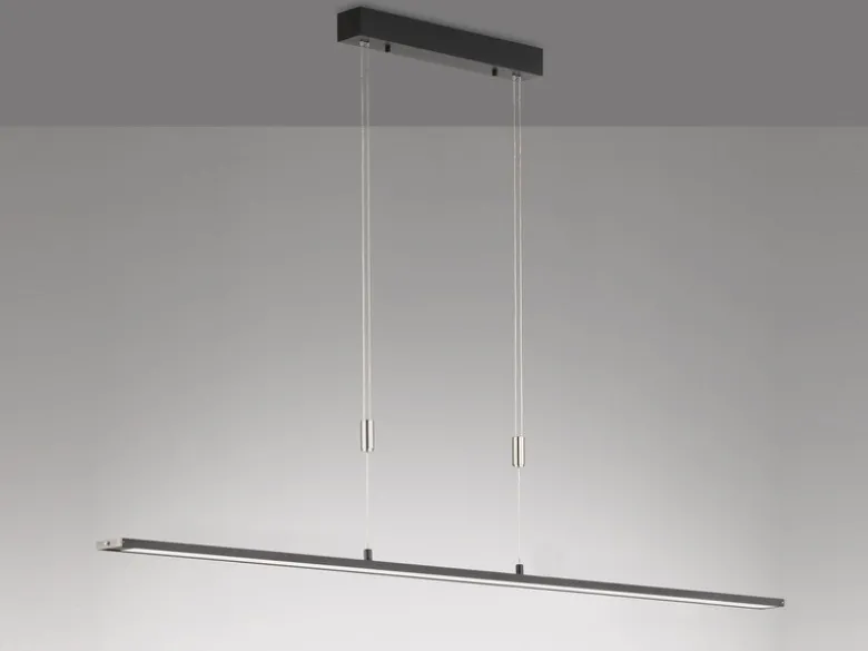 LED Pendelleuchte METZ Schwarz dimmbar & höhenverstellbar, Breite 160cm