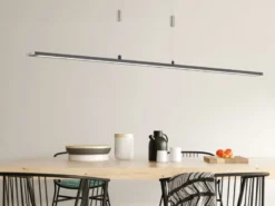 LED Pendelleuchte METZ Schwarz dimmbar & höhenverstellbar, Breite 160cm