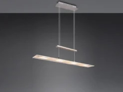 LED Pendelleuchte MILOS Silber aus Glas höhenverstellbar bis 170cm, Breite 80cm