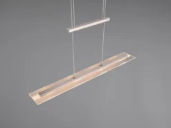 LED Pendelleuchte MILOS Silber aus Glas höhenverstellbar bis 170cm, Breite 80cm