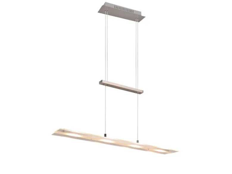 LED Pendelleuchte MILOS Silber aus Glas höhenverstellbar bis 170cm, Breite 80cm