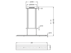 LED Pendelleuchte MILOS Silber aus Glas höhenverstellbar bis 170cm, Breite 80cm