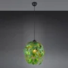 LED Pendelleuchte mit Blätter Lampenschirm in Grün, Ø 38cm