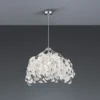 LED Pendelleuchte mit Blätter Lampenschirm in Weiß, Ø 38cm