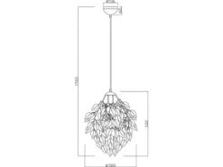 LED Pendelleuchte mit Blätter Lampenschirm in Weiß, Ø 38cm