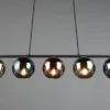 LED Pendelleuchte mit bunt verspiegelten Glaskugeln, Breite 83cm