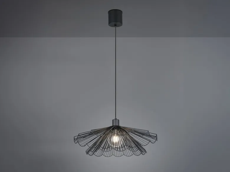 LED Pendelleuchte mit doppelt gefächertem Metall Gitterschirm Ø 50cm